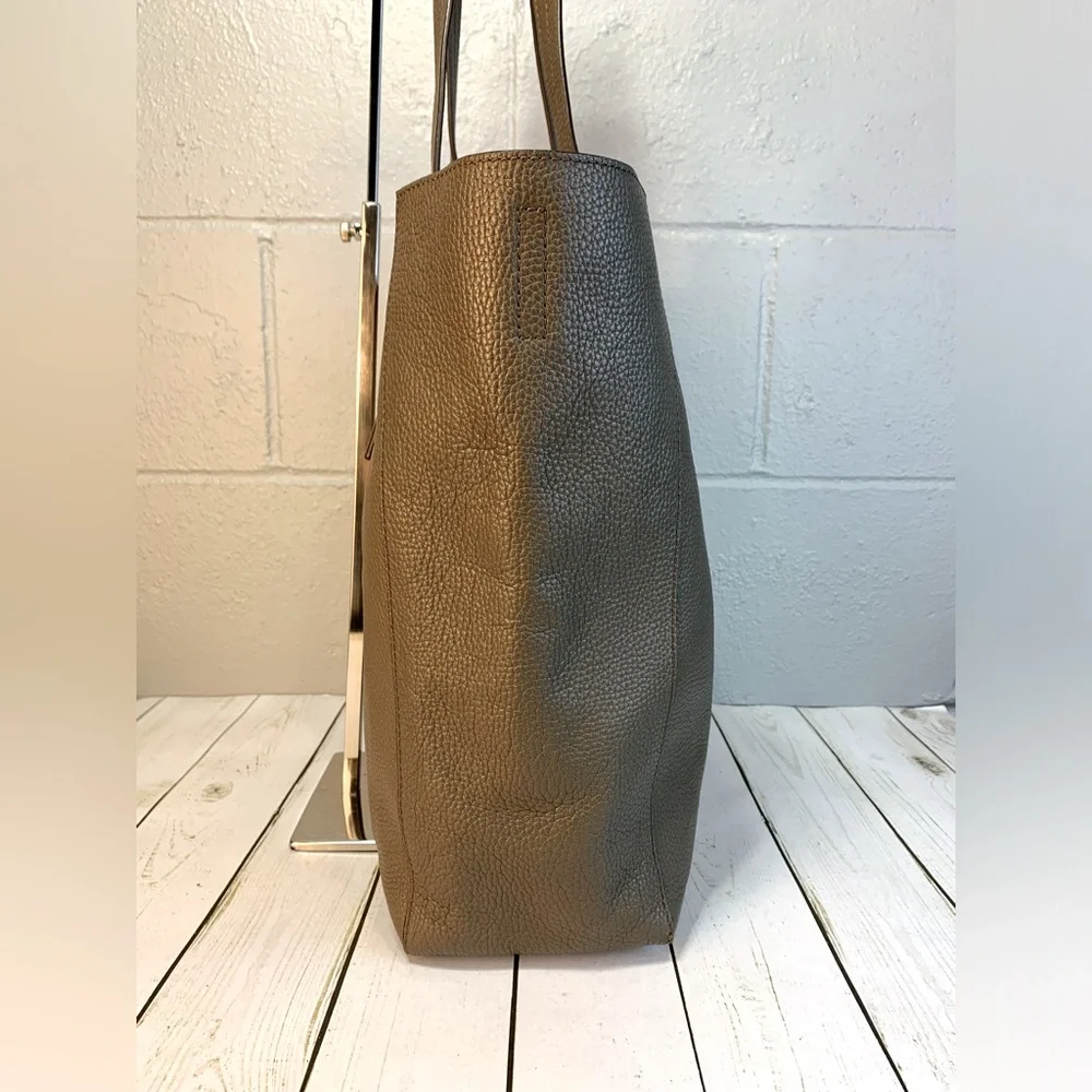 Michael Kors Junie Large Pebbled Leather Truffle Tan Tote Messenger Shoulder Bag